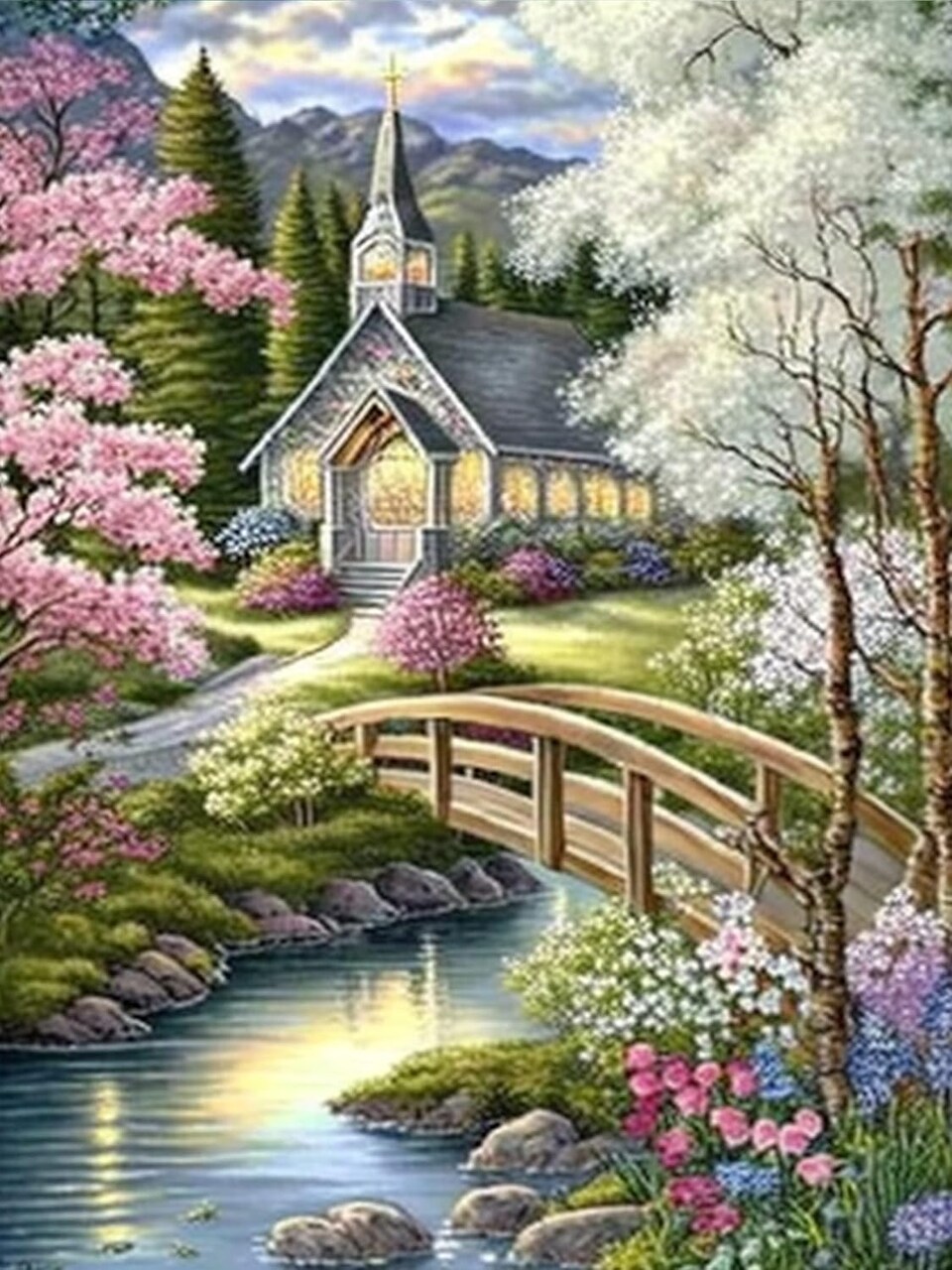 5D River Cottage Diamond Art Painting Kits for Adults (River Cottage) 2.36 x 0.2 x 4.72 inches